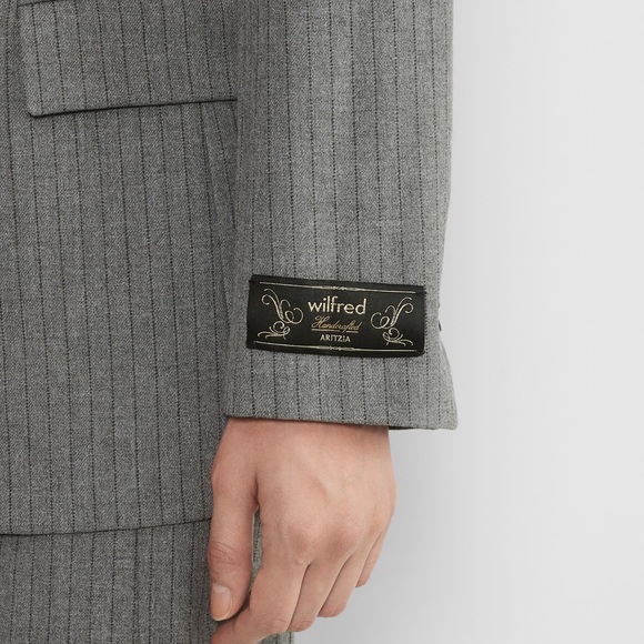 Aritzia Double-Breasted Pinstripe Gray Blazer - Picture 4 of 7